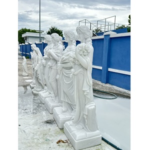 Blanco 100% OEM tallado a mano 1 año de garantía Estatua de mármol moderna Decoración ODM duradera Estatua de Arte de niña al aire libre de Vietnam - Product Image 2