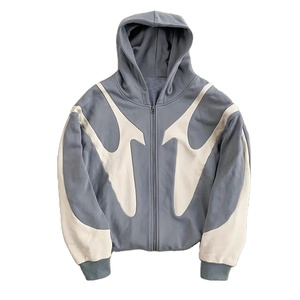 Premium Unisex Custom Distressed <b>Drop</b> Shoulder Hoodie Washed Pullover with Boxy Baggy Applique Embroidery Street Wear Pattern - Product Image 1