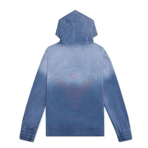 Sweat-shirts légers en polaire polyester/coton pour homme, effet délavé, écologiques, unis, décontractés, coupe ample avec logo personnalisé - Product Image 2