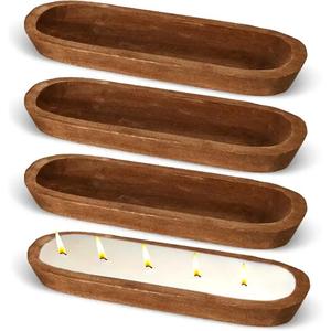 Bandeja de madera Tazón de masa Decoración Vintage Tallada a mano Decoración para el hogar para mesa de comedor Centro Tazón de madera - Product Image 2
