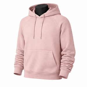Sweat à capuche rose clair personnalisé sans motif |   Sweat-shirt à capuche en polaire, coton et polyester |   Sweat-shirt unisexe OEM ODM - Product Image 3