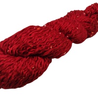 Fil de Soie Métallique 100% Pure Naturelle Brute Anti-Bactérienne Écologique Teint en Cône Perlé pour Tissage, Tricotage Manuel et Broderie