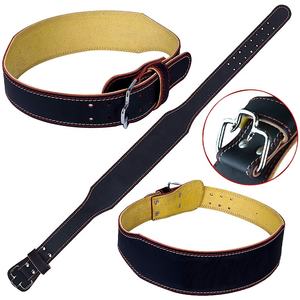 Ceinture de musculation unisexe en cuir de vache, ceinture de musculation en cuir PU, soutien pour redresser le dos, équipement de fitness en gros, ceinture de musculation noire - Product Image 1