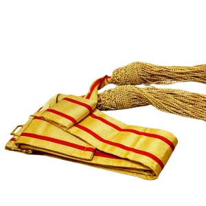 Decorative Waist Sash Belt <b>Red</b> / Gold with Gold Tassels Formal Costume Accessory for Ceremonial and Parade Style Events - Product Image 1