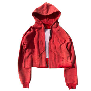 เสื้อมีฮู้ดซักกรดสำหรับผู้ชายเสื้อแจ็กเก็ตแนวสตรีทซิปสำหรับทุกเพศแนววินเทจเสื้อมีฮู้ดปักลายกรดซัก - Product Image 3