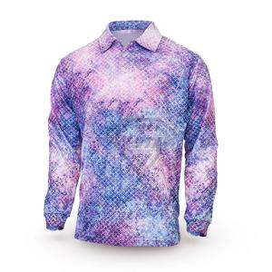 Polo de compétition à séchage rapide en gros, polos à manches longues unis, chemises de pêche par sublimation, chemises de pêche grandes tailles - Product Image 1