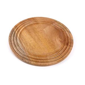 Assiettes en bois d'acacia au look attrayant Styles supérieurs Collations en bois Assiette de service de nourriture Décor de table de luxe Assiette en bois - Product Image 4