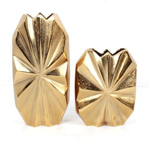 Fournitures pour la maison et le jardin Vase à fleurs en fonte d'aluminium Ensemble de 2 pots de plantes uniques Vase à fleurs en aluminium - Product Image 1