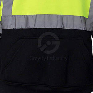 เสื้อฮู้ดไซส์ใหญ่ระบายอากาศได้ดีสำหรับใช้งานกลางแจ้ง ดีไซน์คอวี เสื้อผ้าทำงานแบบมองเห็นได้ชัดเจน ปรับแต่งขนาดได้และขั้นต่ำในการสั่งซื้อน้อย - Product Image 4