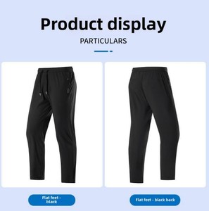 Men's Summer Straight Ice Silk Pants Quick-Drying Casual Cargo Plus Size Mid Waist Men's Jogger Pants Men's Pants Trousers - Product Image 4