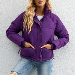 Custom Made OEM Winter Puffer Jacket Ladies Warm Hooded Cotton-<b>Padded</b> Clothes Slim Winter Jackets Ladies Coats Cheap Price - Product Image 3