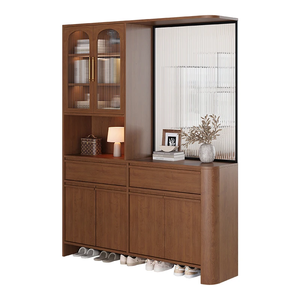 Meuble d'entrée en bois massif de style Mid-Century Modern, armoire à chaussures, séparateur d'espace de salon haut de gamme intégré, nouveau design 2026 - Product Image 5