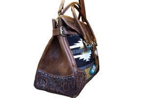 กระเป๋าเดินทางขนาดใหญ่สไตล์โบฮีเมียน, ใหม่ผ้าห่มอานม้าทำด้วยมือหนังวัวแท้แบบตะวันตกใช้ได้ทั้งชายและหญิง - Product Image 2