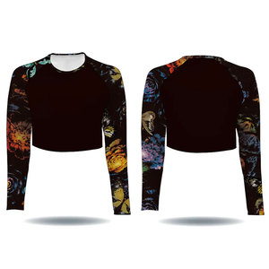 Logo personnalisé femmes manches longues Yoga haut respirant Compression chemise de sport pour la course Gym coupe-vent grande taille Fitness - Product Image 2