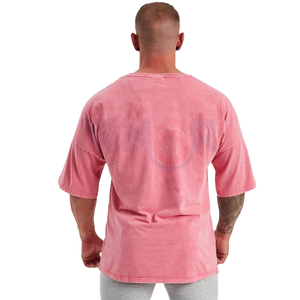 Camiseta de algodón 100% con hombros caídos para hombre, cuello simulado de peso pesado de alta calidad, liso, personalizable, ajuste largo de gran tamaño 2025 - Product Image 3