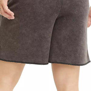 Bermudas transpirables lavadas con ácido para hombre hechas en fábrica, pantalones cortos de punto de diseño sólido, cierre de cordón personalizado, informal, al mejor precio - Product Image 2