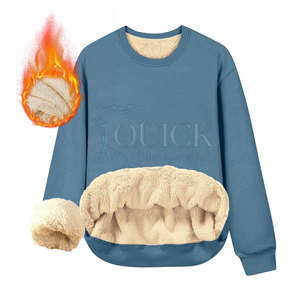 Diseño elegante Mujer Sherpa Fleece Sudadera de invierno Antiarrugas Logo frontal Cálido Comodidad - Product Image 3