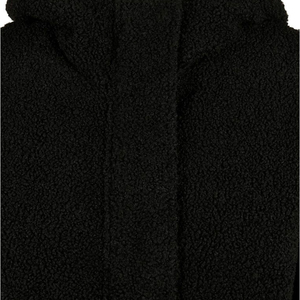 Sudadera con Capucha de Forro Polar Negro para Mujer, Chaqueta con Cierre, Ropa Exterior de Sherpa, Manga Larga, Suave, Cálida, Informal, Ajuste Relajado, Cómoda, para Otoño, Invierno, Uso Diario - Product Image 3