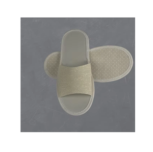 Unisex Disposable <b>Hotel</b> for <b>Slippers</b> Soft Open-Toe Velvet Waffle Terry Upper with EVA PVC Plush Insole for Summer Winter Spa Use - Product Image 1