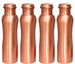 Bouteille d'eau en cuivre Jumbo de luxe avec verre pour salle de sport Yoga Office Bouteille d'eau en cuivre pur Bouteille de 1000 ml au coût le plus bas - Product Image 6