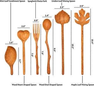 <b>Wooden</b> Spoons for Cooking Non-stick <b>Kitchen</b> <b>Utensil</b> Spoons Cooking <b>Utensil</b> Non Scratch Natural Teak for <b>Kitchen</b> - Product Image 2