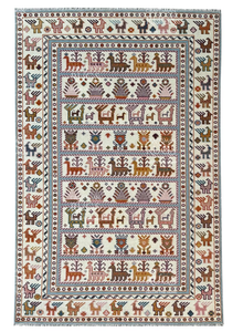Tapis crème élégant noué à la main Tapis tribal de style antique Disponible en 4x6, 5x8, 6x9, 8x10, 9x12, tapis de salon 10x14 pieds - Product Image 2
