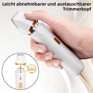 Tondeuse corporelle électrique 2-en-1 humide/sèche pour le visage, les bras, les jambes et les aisselles, avec nettoyage facile pour l'épilation faciale - Product Image 4