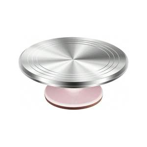 Base Redonda para Pastel con Acabado Plateado Moderno, Plato Festoneado con Pedestal - Decoración de Mesa de Postres Estilo Nórdico para Exhibición de Pasteles y Cupcakes - Product Image 2