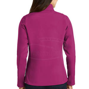 Chaqueta Softshell transpirable para mujer para ropa de invierno Color sólido con cremallera Producto terminado - Product Image 4