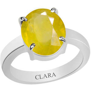 NOVAMART Fine Certified Natural Yellow Sapphire Pukhraj Gemstone <b>Rings</b> for Engagement Wholesale Export - Product Image 1