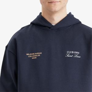 Sudadera con capucha azul de gran tamaño 100% algodón 380 GSM Fleece Impreso en la parte delantera y trasera Premium Urban Streetwear y moda Retro - Product Image 5