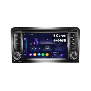 BG Factory 7 pouces Android 13 ultra-mince 4 cœurs (4 + 64 Go) autoradio pour Audi A3 sans fil Carplay GPS navi 4G Wifi Bluetooth 5.0