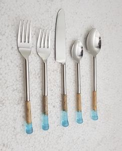 Ensemble de couverts durables en acier inoxydable avec poignée en résine design couverts d'argenterie pour la maison, l'hôtel et le restaurant vaisselle - Product Image 6