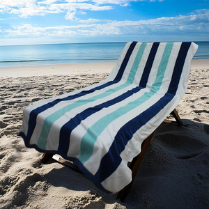 Toallas de playa de algodón de secado rápido de color sólido para adultos niños suave hogar playa Hotel viaje uso con logotipo personalizado técnica tejida - Product Image 5