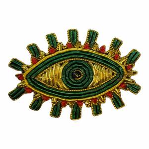 Broche de Hilo Metálico Bordado de Alta Calidad con Pedrería, Logotipo Personalizado, Opciones de Coser o de Poner con Pin, Tela de Lona Reutilizable - Product Image 2