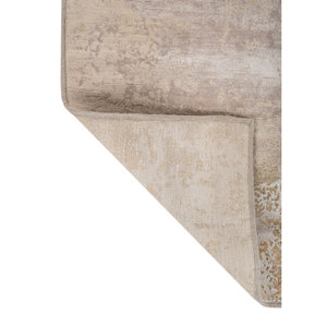 Kavi <b>Grey</b> & Black Hand Knotted Wool & Bamboo Silk Rug Abstract Pattern Project Error Esk-431(Fr) for Home Use - Product Image 5