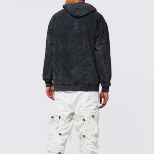 Oversized <b>Pullover</b> 100% Cotton Fleece Hooded Hoodies <b>Man</b> French Acid Wash Full Zip US Thermal Winter Eco-Friendly Streetwear - Product Image 5