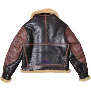 Chaqueta de Piloto de Piel de Oveja Estilo B3 FiveStar para Hombre, Abrigo de Invierno con Doble Bolsillo, Impermeable, Cálido, Estilo Vintage - Product Image 4