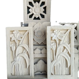 Escultura en Relieve Tallada a Mano de Alta Calidad, Arte Moderno en Piedra Natural, Tallado para Pared Exterior, Color Beige - Product Image 1