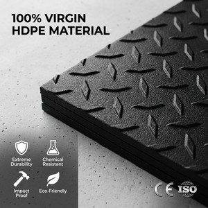 Tapis de protection temporaire en HDPE 4x8 pour excavatrice et camion - Protection flexible et écologique du sol pour chantiers, boue ou pelouse - Product Image 4