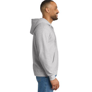 2025 unisexe hiver léger Gey pleine fermeture éclair avant à capuche coton mélangé polaire sweat de haute qualité pour des vêtements décontractés quotidiens OEM ODM - Product Image 4