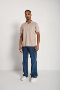 Polo à manches courtes en coton 100% marine pour hommes, avec boutons classiques, respirant, coupe ajustée, élégant, décontracté, tricoté - Product Image 2