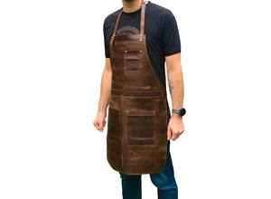 Delantal de Chef Personalizado de Lona y Cuero, Impermeable, Lavable, Unisex, con Cierre de Broche, para Carpintero, Barista - Product Image 4