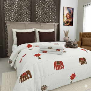 Juego de Ropa de Cama de Lujo de 3 Piezas para Cama Queen, Microfibra Tejida, Diseño Cuadrado Moderno, Resistente a las Arrugas para Todas las Temporadas, GSM 140, Resistente a la Decoloración - Product Image 2