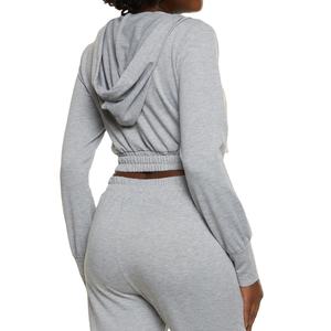 Conjunto de Dos Piezas de Top Corto de Felpa Francesa Personalizado a Precio Económico, 100% Algodón, Mangas Largas para Mujer, Conjunto de Dos Piezas para Chicas 2026 - Product Image 3