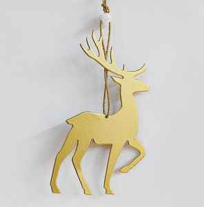 Colgantes de Navidad de latón con forma de elefante blanco hechos a medida, diseño de árbol hecho a mano para reventa de tiendas de suministros decorativos - Product Image 2