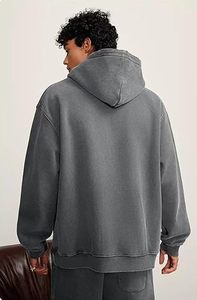 Sudaderas con capucha de lavado ácido informales para hombre, ropa de invierno, sudaderas con capucha de lavado ácido informales de Color sólido, ropa de moda, sudaderas con capucha de lavado ácido ajustadas para hombre - Product Image 5