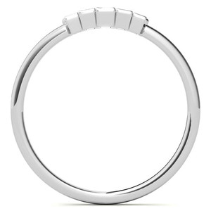 Bague de fiançailles SHREYA DIAM à 5 pierres en diamant baguette cultivé en laboratoire, sertie de griffes, plaquée or, argent 925, classique géométrique pour femme - Product Image 5
