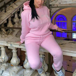 Women's 100% Cotton High-Stretch Two-Piece Full-Length V-Neck <b>Hip</b> Hop Reversible Athletic Tracksuit Set Breathable Eco-Friendly - Product Image 3