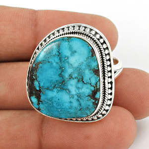 Bijoux indiens Bague turquoise bleu ciel Cadeau pour femmes Prix de gros Bagues Exportateur Filles Fournisseur de bijoux en argent sterling 925 - Product Image 3